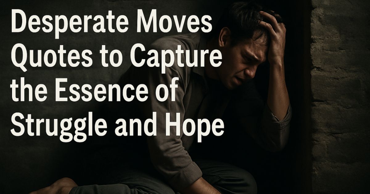 60 Desperate Moves Quotes to Capture the Essence of Struggle and Hope